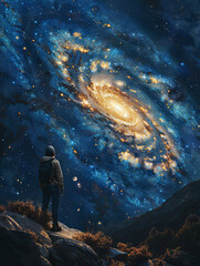 Obraz premium Stargazing the Solar System Galaxy