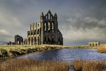 Whitby Abbey stormy sky