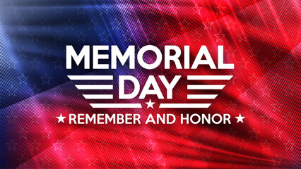 Memorial day Remember and Honor background with national colors of United States. National holiday of the USA. Vector illustration.