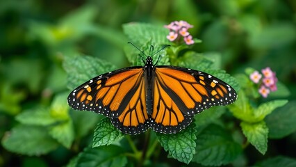 Decline in Monarch butterfly population due to habitat loss caused by climate change. Concept Monarch Butterfly, Habitat Loss, Climate Change, Biodiversity, Conservation efforts