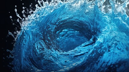 Water splash on blue background.