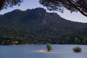 lake, mountains, view, landscape, spring, nature, water, sunny,