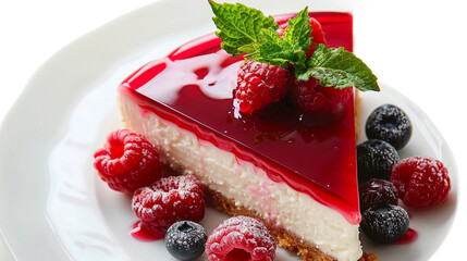 Creamy Cheesecake Slice on Transparent Background, Perfect for Tempting Bakery Flyers and Delicious Culinary Blogs
