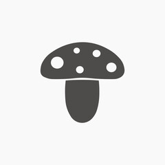 Mushroom icon vector. food, pizza ingredient, organic, vegetable symbol sign
