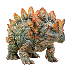Fototapeta premium Spiked Dinosaur with Tail Club on Transparent Backdrop for Educational Content, Themed Entertainment, Poster, Sticker, School Project, Illustration