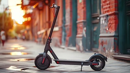 The Popularity of Electric Scooters for Urban Transportation and Trendy Lifestyle. Concept Electric Scooters, Urban Transportation, Trendy Lifestyle
