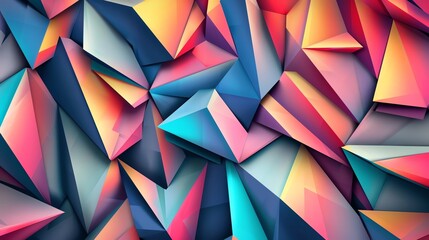 Abstract origami patterns with a neon twist, glowing edges, vibrant and sharp