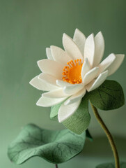 Handcrafted felt-style lotus flower