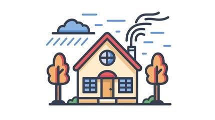 Obraz na płótnie Canvas Tornado Home Insurance Icon in Linear Style from Insurance Set