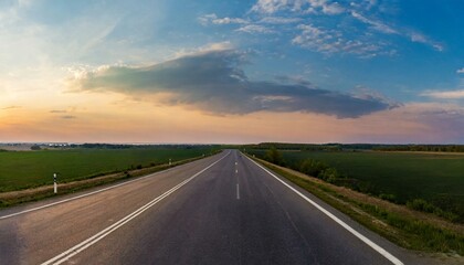 sunset on the road