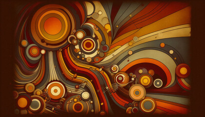 Soul music inspired psychedelic background-illustration,a tribute to the 60s and 70s soul music era