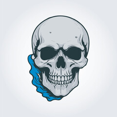 Skull water logo lineart