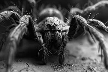 Scary spider close up, arachnophobia concept - obrazy, fototapety, plakaty