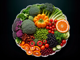 A set of vegetables in a plate or bowl. The concept of healthy eating or vegetarianism. Close up