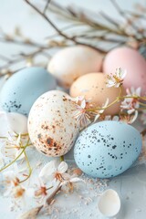 Obraz premium A group of eggs with different colors