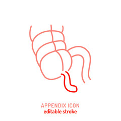 Appendix sign. Editable vector illustration in modern outline style - 793016919
