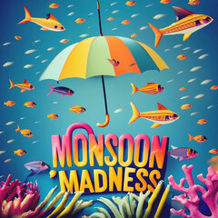 Fototapeta na wymiar monsoon season sale banner design