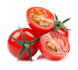 Red Cherry Tomatoes on white background