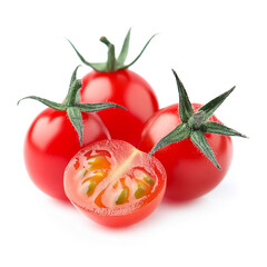 Red Cherry Tomatoes on white background