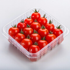 Red Cherry Tomatoes In Plastic tray