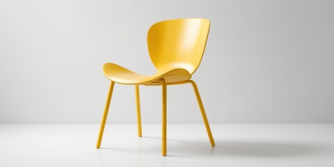 Yellow chair on white background