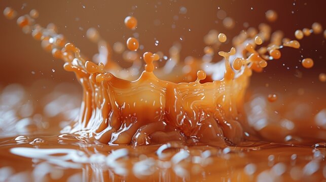Perfect Coffee Splash Captured in Mid-Air Generative AI