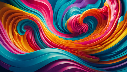 Abstract 3D background, waves colors texture