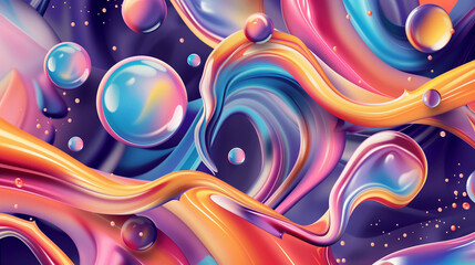 Dynamic abstract background elements add depth and visual interest to the composition. From swirls to splashes, bubbles and gradients, these versatile icons promise modern and captivating visuals. - obrazy, fototapety, plakaty
