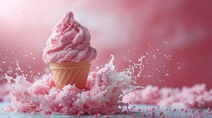 Mouthwatering Ice Cream Treat Frozen in Time Generative AI