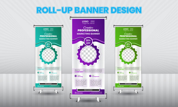 Business Roll Up banner. Marketing Rollup banner. DL flyer design. Standee Design template.