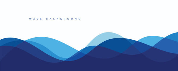 Abstract transparent blue wave presentation background
