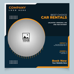 media marketing square flyer poCar social media post template, rent a car social media banner design, editable social ster © shakir