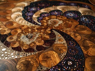 Intricate Wood and Resin Artwork