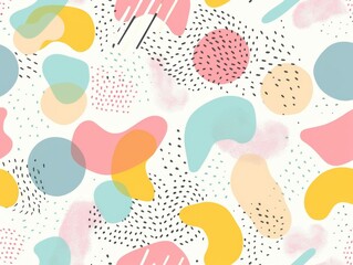 pattern with colorful shapes and lines in a retro style Abstract background for packaging, poster or cover design Generative AI