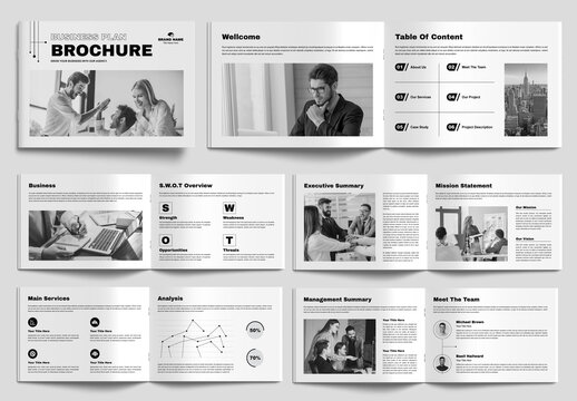Business Plan Brochure Template Landscape