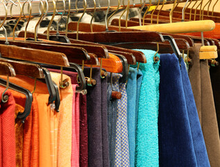 fine fabrics of many colors and fabrics for sale in the artisan tailoring shop