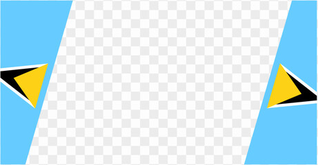 Saint Lucia flag wave isolated on png or transparent background vector illustration.