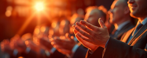 Group of people applauding at an event