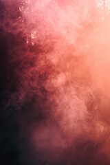 Mystic Forest Ambience: Ethereal Pink Smoke Among Trees