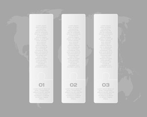 Vector timeline infographic process, 3 white steps