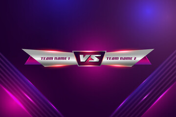versus vs screen for battle or comparison abstract futuristic banner and colorful lower third for soccer football sports vector Background - obrazy, fototapety, plakaty