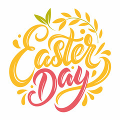Happy Easter Day t-shirt vector illustration and calligraphy