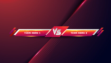 versus vs vector battle scoreboard broadcast screen and lower third for soccer football sports competition background - obrazy, fototapety, plakaty