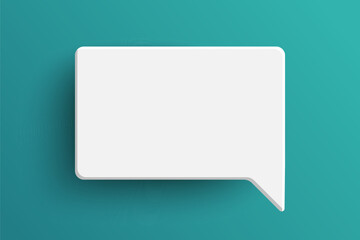 White rectangle speech bubble on green background