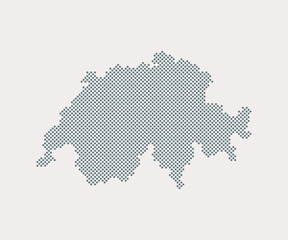 Vector map Switzerland for points, dotted template
