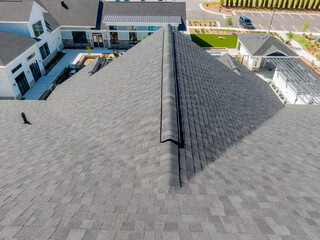 Drone Images of New Residential Apartment Buildings Featuring Architectural Asphalt Shingles On a...