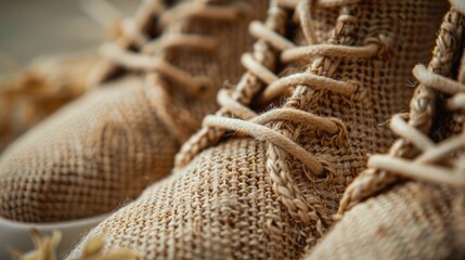 Close-Up of Biodegradable Shoes Made from Plant-Based Materials