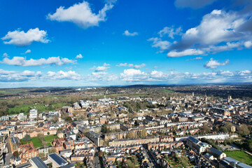 High Angle View of British Historical City of Oxford, Oxfordshire, England United Kingdom. March 23rd, 2024