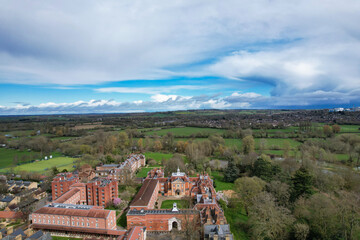 Obraz premium High Angle View of British Historical City of Oxford, Oxfordshire, England United Kingdom. March 23rd, 2024