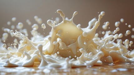 Creamy Milk Splash Freeze Frame Generative AI